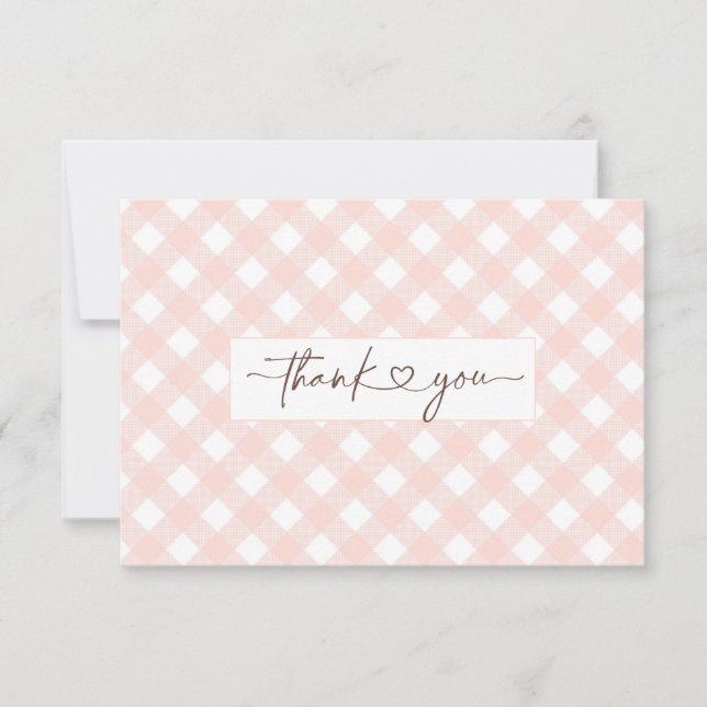 Tarjeta de agradecimiento de ducha de encaje rosa (Anverso)