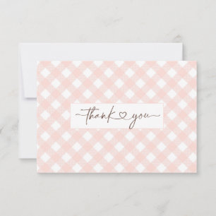 Tarjeta de agradecimiento de ducha de encaje rosa