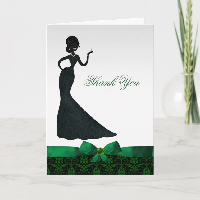 Tarjeta de agradecimiento de ducha de novia Emeral (Anverso)