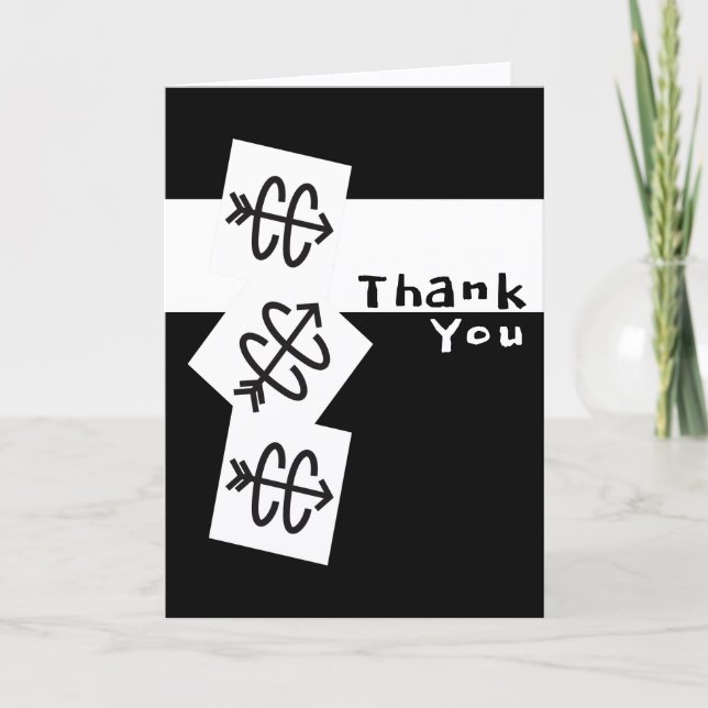 Tarjeta de agradecimiento de ejecución a través de (Anverso)