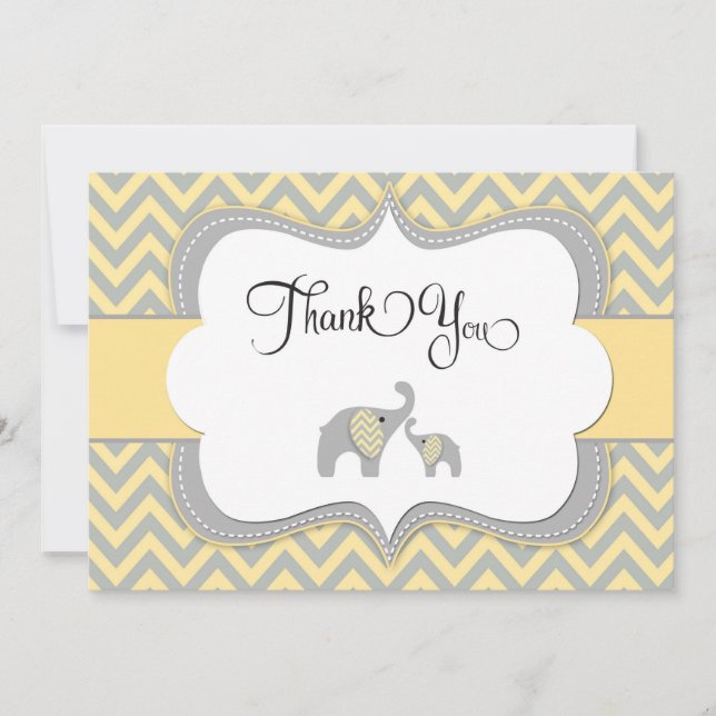 Tarjeta de agradecimiento de elefante (Anverso)
