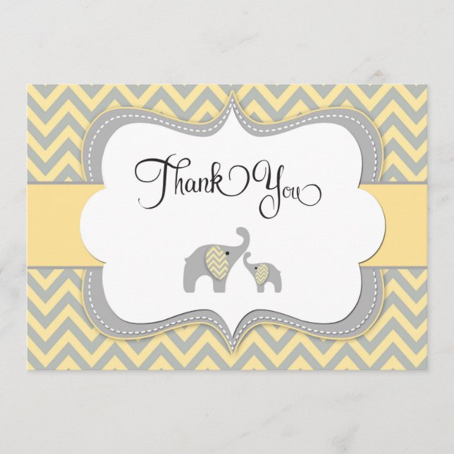 Tarjeta de agradecimiento de elefante (Anverso)