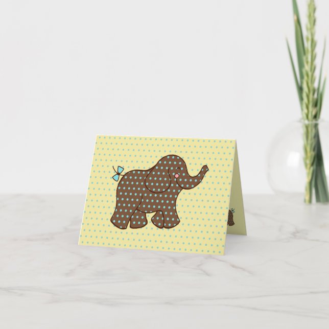 Tarjeta de agradecimiento de elefante bebé (Anverso)