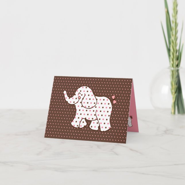 Tarjeta de agradecimiento de elefante bebé (Anverso)