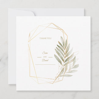 Tarjeta de agradecimiento de elegante vegetación y