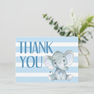 Tarjeta de agradecimiento de Elephant Baby Shower