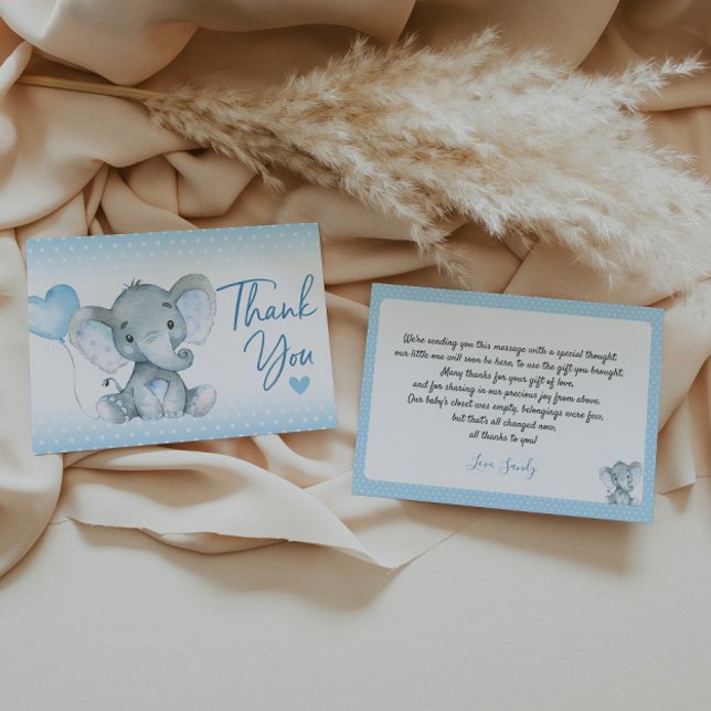 Tarjeta de agradecimiento de Elephant Baby Shower (Subido por el creador)