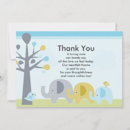 Tarjeta de agradecimiento de Elephant Love Baby Sh