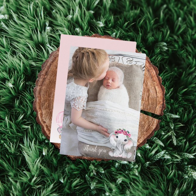 Tarjeta de agradecimiento de Elephant Photo Balloo (Subido por el creador)