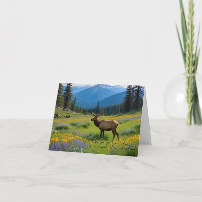 Tarjeta de agradecimiento de Elk Mountain Meadow (Anverso)