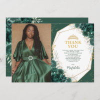 Tarjeta de agradecimiento de Emerald Green Quincea