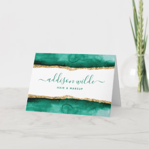 Tarjeta de agradecimiento de Emerald Green Y Gold