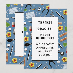 Tarjeta de agradecimiento de enfermera