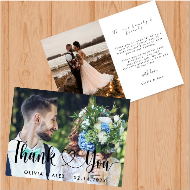 Tarjeta de agradecimiento de escritura elegante Ch (Subido por el creador)