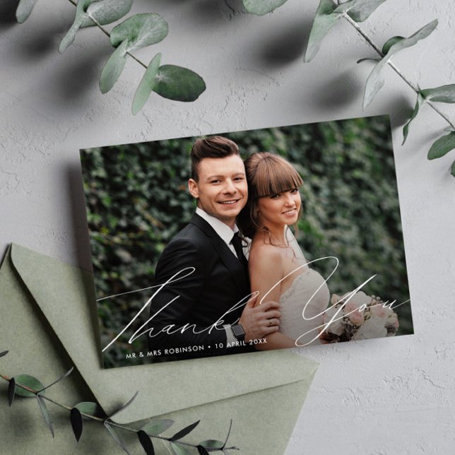 tarjeta de agradecimiento de escritura moderna de  (Subido por el creador)