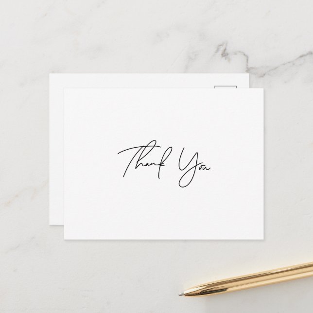 Tarjeta de agradecimiento de escritura sencilla (Anverso/Reverso In Situ)