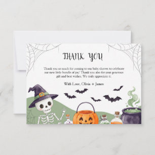 Tarjeta de agradecimiento de esqueleto para baby s