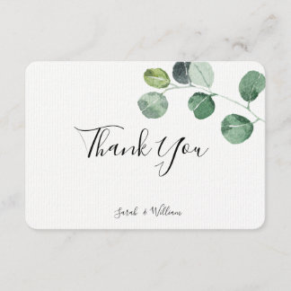Tarjeta de agradecimiento de eucalipto verde