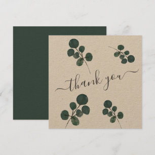 Tarjeta de agradecimiento de eucalipto verde acuar