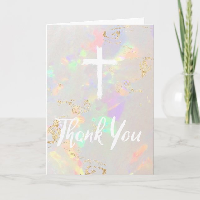 tarjeta de agradecimiento de evento religioso en g (Anverso)