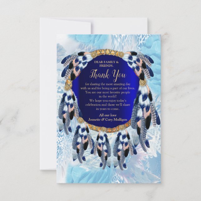 Tarjeta de agradecimiento de Exotic Blue Dream Cat (Anverso)
