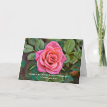 Tarjeta de agradecimiento de Faith y Pink Rose