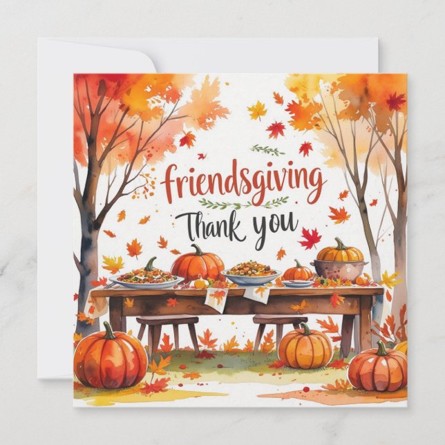 Tarjeta de agradecimiento de Fall Friendding (Anverso)