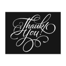 Tarjeta de agradecimiento de Fancy Script Black an