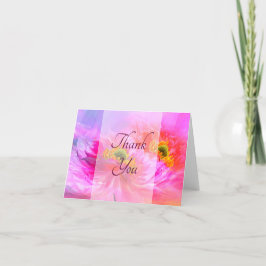 Tarjeta de agradecimiento de fantasía floral rosa