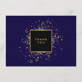 Tarjeta de agradecimiento de Faux Gold Confetti Bl