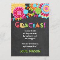 Tarjeta de agradecimiento de fiesta de cumpleaños 