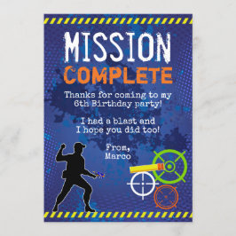 Tarjeta de agradecimiento de fiesta de cumpleaños