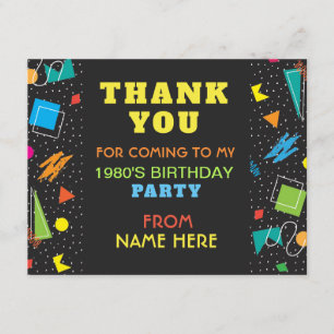Tarjeta de agradecimiento de fiesta de cumpleaños 