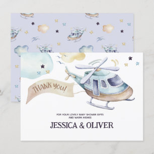 Tarjeta de agradecimiento de fiesta de helicóptero