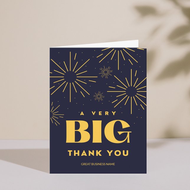 Tarjeta de agradecimiento de Fireworks Business Na (Fireworks Business Name Gratitude Thank You card)