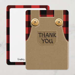 Tarjeta de agradecimiento de Flannel and Overalls