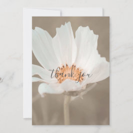Tarjeta de agradecimiento de flor blanca bonito