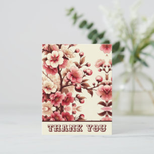 Tarjeta de agradecimiento de flor de cerezo