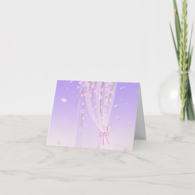 Tarjeta de agradecimiento de flor de cerezo (Anverso)