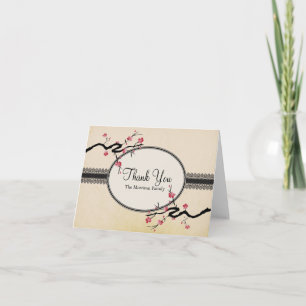 Tarjeta de agradecimiento de flor de cerezo japone