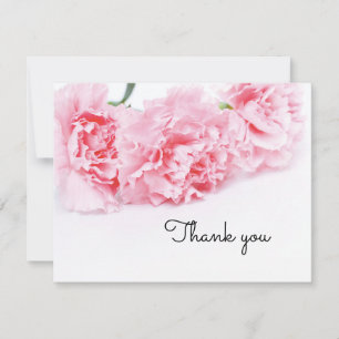 Tarjeta de agradecimiento de flor de clavel rosa -