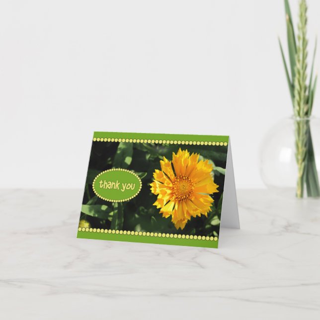 Tarjeta de agradecimiento de flor de Coreopsis ama (Anverso)