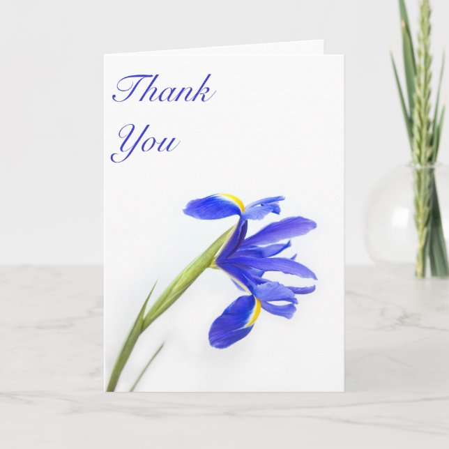 Tarjeta De Agradecimiento De Flor De Iris Púrpura (Anverso)