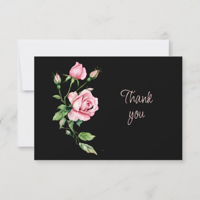 Tarjeta de agradecimiento de flor de jardín de ros (Anverso)