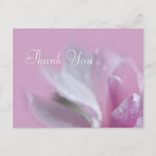 tarjeta de agradecimiento de flor de magnolia rosa