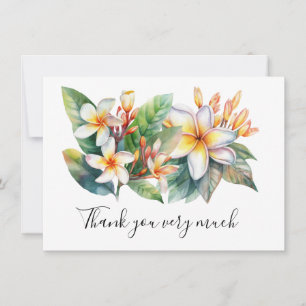 Tarjeta de agradecimiento de flor de plumeria en l