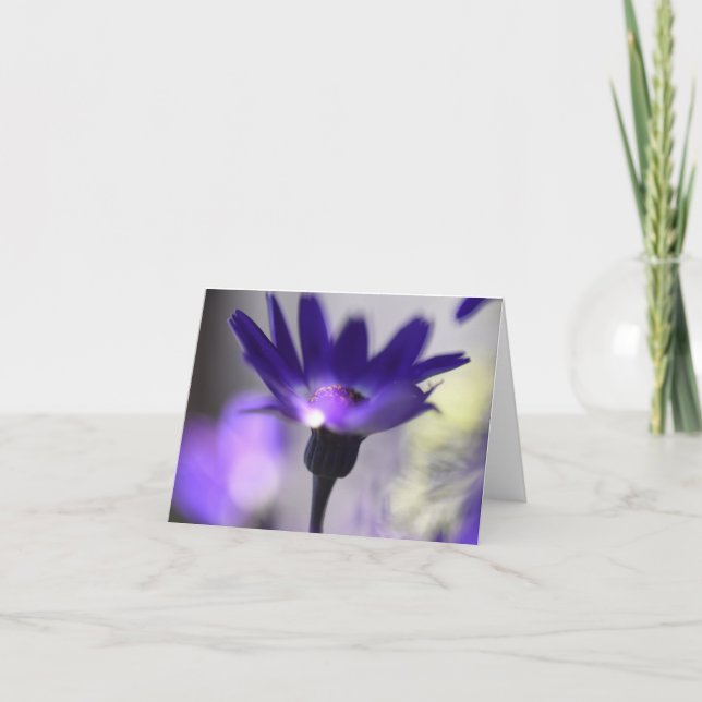 Tarjeta de agradecimiento de flor mágica púrpura (Anverso)