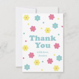 Tarjeta de agradecimiento de flor pastel