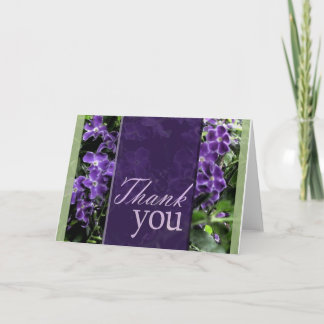 Tarjeta de agradecimiento de flor púrpura