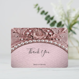 Tarjeta de agradecimiento de flor rosa